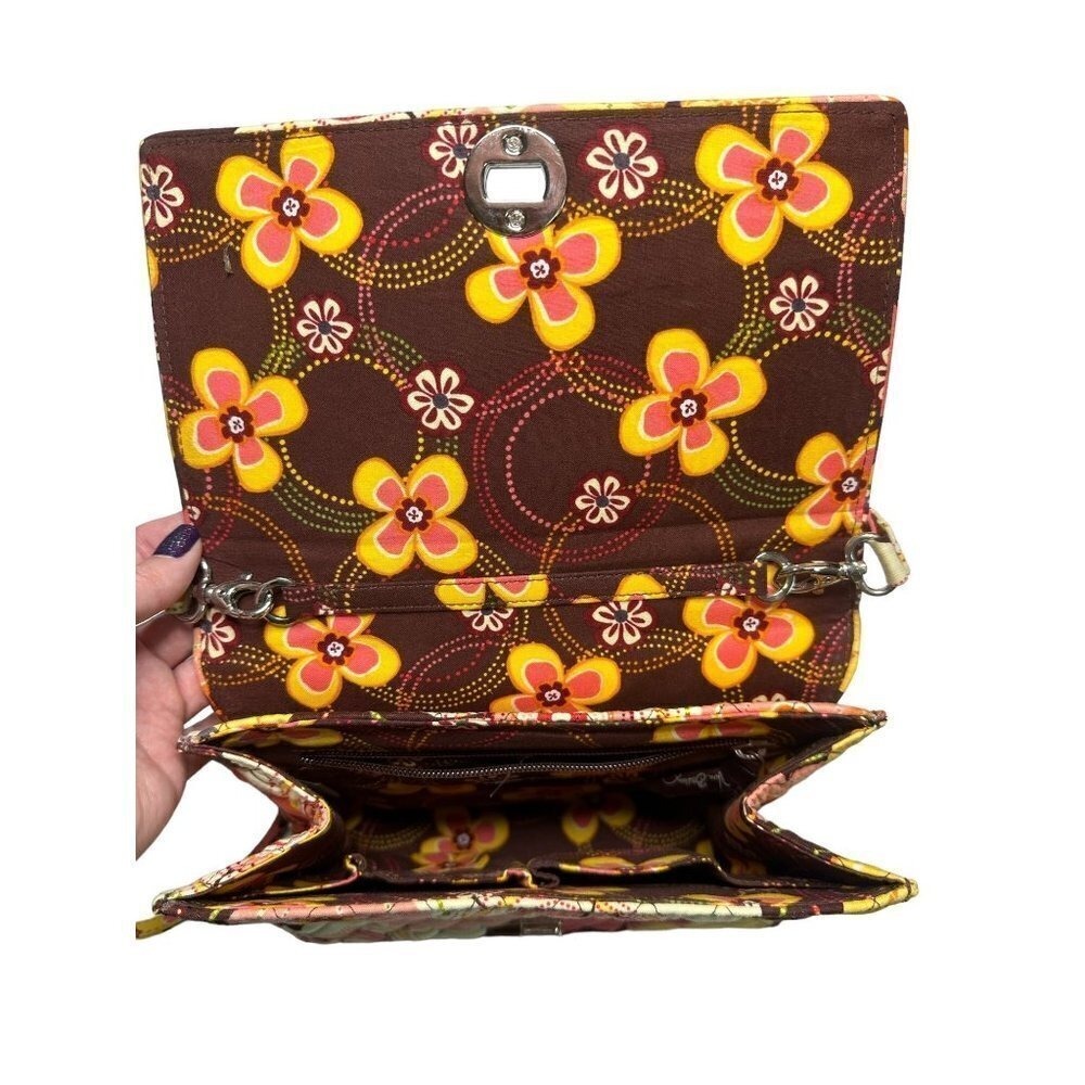 Vera Bradley Sun Valley Quilted Cotton Turn Lock Crossbody Bag Floral Print - Picture 7 of 10
